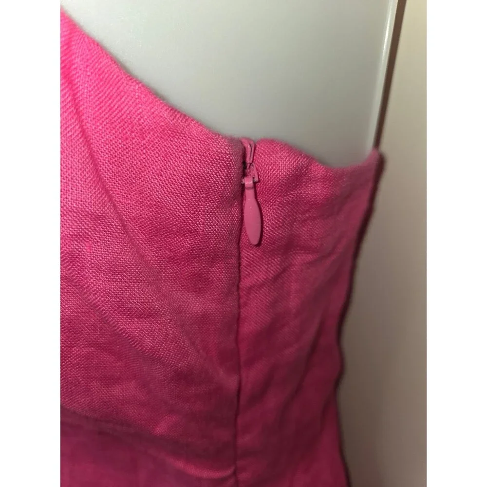 Mng Mango Hot Pink Linen Mini Dress Sundress Size 2